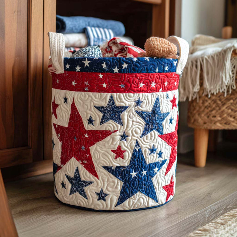 Starhaven Patriotic Star | Quilted Laundry Basket